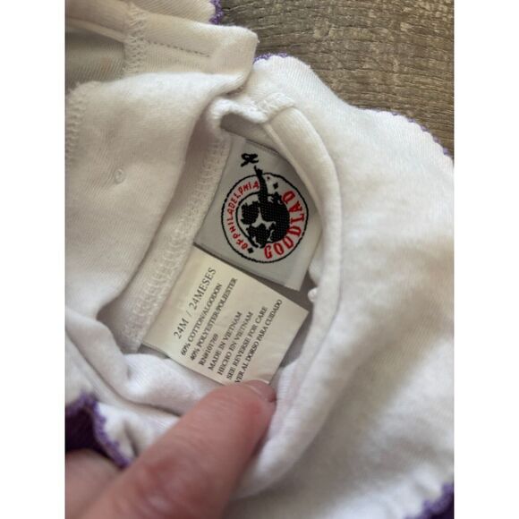 Good Lad Girl Purple Long Sleeve Peter Pan Collared Corduroy Dress Size 24 Month - Picture 2 of 4